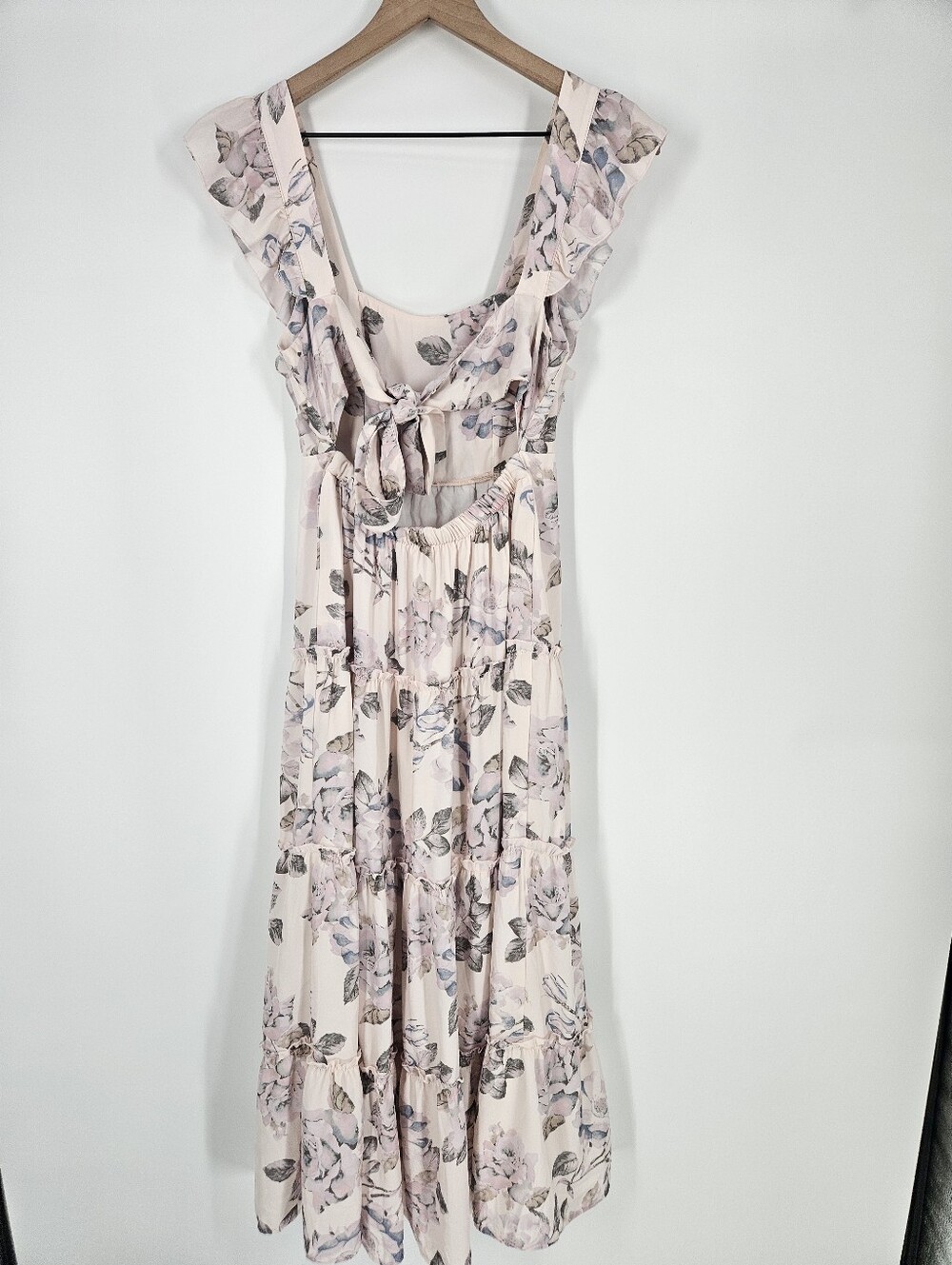 Show Me Your Mumu Pastel Floral Tie Back Lovely Midi Dress - Picture 8 of 13